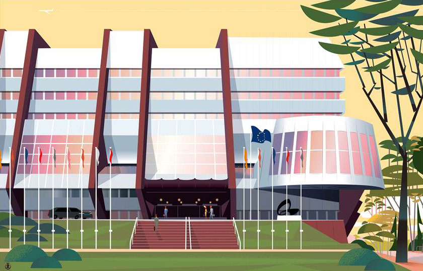 Mr Z draws iconic Council of Europe buildings